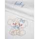 Σετ πετσέτες κεντητές Couple 06 White - Blue Σετ 2 τεμαχίων Σετ πετσέτες κεντητές Couple 06 White - Blue Σετ 2 τεμαχίων