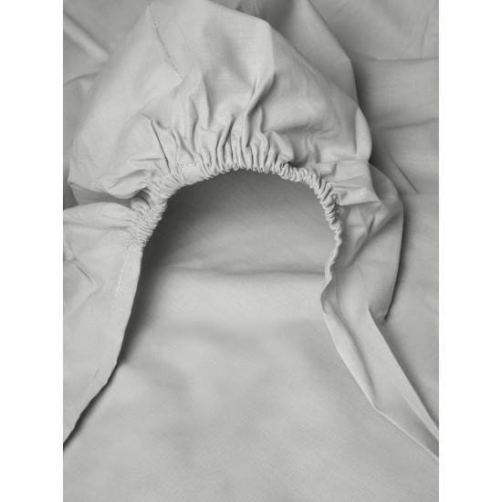 Κατωσέντονο Menta με λάστιχο 18 Light Grey Διπλό (160x200+20)