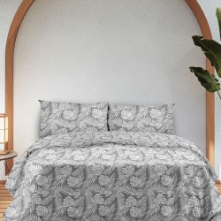 Σετ Σεντόνια Flannel 3038 Grey Μονό (160x260)