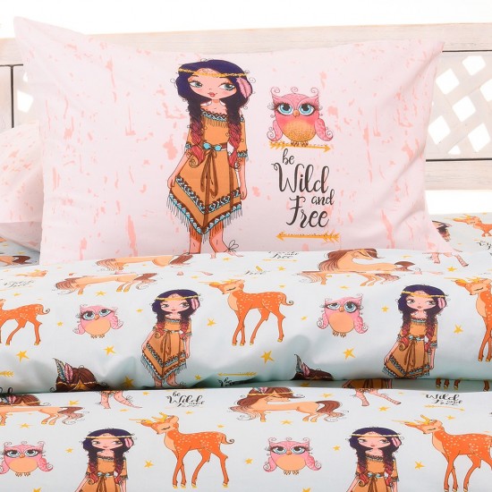 ΣΕΤ ΜΑΞΙΛΑΡΟΘΗΚΕΣ INDIAN GIRL LIGHT BLUE KIDS LINE ΣΕΤ ΜΑΞΙΛΑΡΟΘΗΚΕΣ INDIAN GIRL LIGHT BLUE KIDS LINE