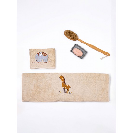 Fluffy Κεντητή Πετσέτα Beige 2 τμχ. Fluffy Κεντητή Πετσέτα Beige 2 τμχ.