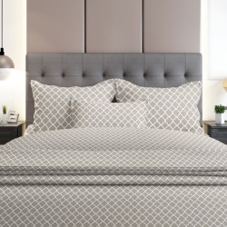 Σετ Σεντόνια Flannel 530 Grey Διπλό με λάστιχο (150x205+30)