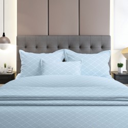 Σετ Σεντόνια Flannel 2048 Blue Διπλό με λάστιχο (150x205+30)