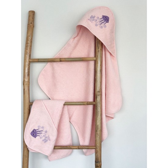 Fluffy Κεντητή Κάπα Pink 75x75