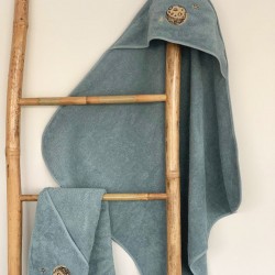 Fluffy Κεντητή Κάπα Blue 75x75