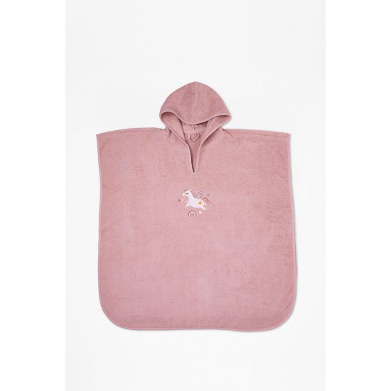 Fluffy Κεντητό Πόντσο Powder one size
