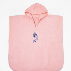 Fluffy Κεντητό Πόντσο Pink one size