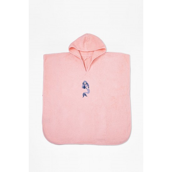Fluffy Κεντητό Πόντσο Pink one size Fluffy Κεντητό Πόντσο Pink one size