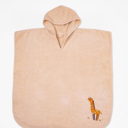 Fluffy Κεντητό Πόντσο Beige one size