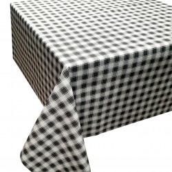Τραπεζομάντηλο ΚΟΜΒΟΣ Καρό Polycotton Design-1 Grey 140x180 Τραπεζομάντηλο ΚΟΜΒΟΣ Καρό Polycotton Design-1 Grey 140x180