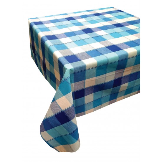 Τραπεζομάντηλο ΚΟΜΒΟΣ Καρό Polycotton Design-3 Turquoise 140x180 Τραπεζομάντηλο ΚΟΜΒΟΣ Καρό Polycotton Design-3 Turquoise 140x180