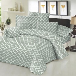 Σεντόνι ΚΟΜΒΟΣ Cotton Line NEW Printed Montana Olive Διπλό με λάστιχο 150x200+22 Σεντόνι ΚΟΜΒΟΣ Cotton Line NEW Printed Montana Olive Διπλό με λάστιχο 150x200+22