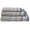 Πετσέτα ΚΟΜΒΟΣ Satin Stripe Πεννιέ 450γρ/m2 100% Cotton Χειρός Grey  30x50