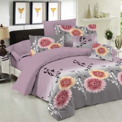 Σετ Κουβερλί Le Blanc Premium Cotton 100% Chrysanthemum Lilac Μονό 160x240 Σετ Κουβερλί Le Blanc Premium Cotton 100% Chrysanthemum Lilac Μονό 160x240