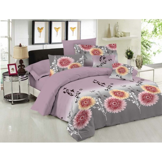 Σετ Κουβερλί Le Blanc Premium Cotton 100% Chrysanthemum Lilac Μονό 160x240 Σετ Κουβερλί Le Blanc Premium Cotton 100% Chrysanthemum Lilac Μονό 160x240