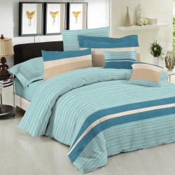 Σετ Κουβερλί Le Blanc Premium Cotton 100% Brooklyn Aqua Μονό 160x240 Σετ Κουβερλί Le Blanc Premium Cotton 100% Brooklyn Aqua Μονό 160x240