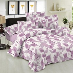 Σετ Κουβερλί Le Blanc Premium Cotton 100% Leaves Lilac Μονό 160x240 Σετ Κουβερλί Le Blanc Premium Cotton 100% Leaves Lilac Μονό 160x240