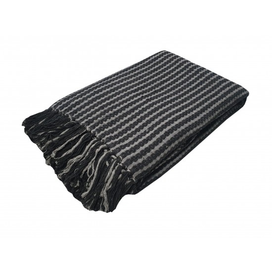 Ριχτάρι Υφαντό ΚΟΜΒΟΣ Βαμβακερό Ινδίας 1Θ Black - Light Grey 180x180 Ριχτάρι Υφαντό ΚΟΜΒΟΣ Βαμβακερό Ινδίας 1Θ Black - Light Grey 180x180