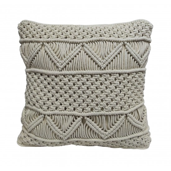 Μαξιλάρι Διακοσμητικό Macrame ΚΟΜΒΟΣ 100% Βαμβάκι Natural 40x40 Μαξιλάρι Διακοσμητικό Macrame ΚΟΜΒΟΣ 100% Βαμβάκι Natural 40x40
