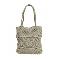 Τσάντα Macrame ΚΟΜΒΟΣ 100% Βαμβάκι Natural with zip 40x35 Τσάντα Macrame ΚΟΜΒΟΣ 100% Βαμβάκι Natural with zip 40x35