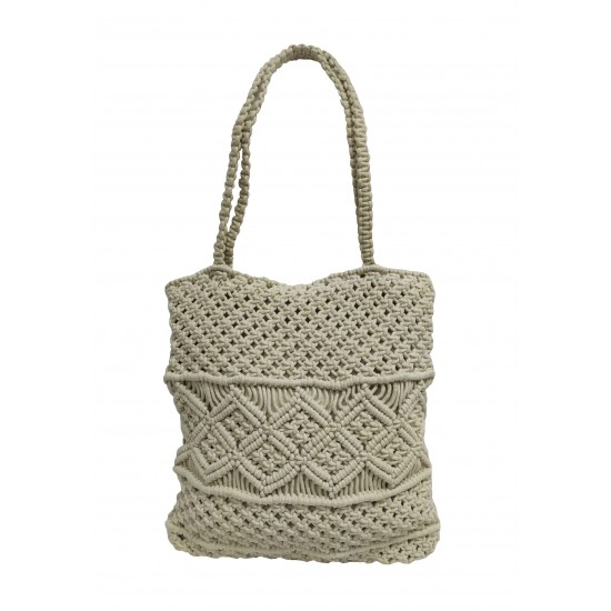 Τσάντα Macrame ΚΟΜΒΟΣ 100% Βαμβάκι Natural with zip 40x35 Τσάντα Macrame ΚΟΜΒΟΣ 100% Βαμβάκι Natural with zip 40x35