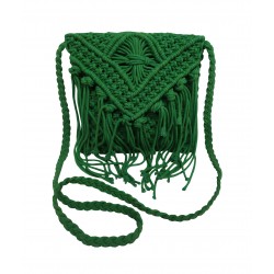 Τσάντα Macrame ΚΟΜΒΟΣ 100% Βαμβάκι Green 25x20 Τσάντα Macrame ΚΟΜΒΟΣ 100% Βαμβάκι Green 25x20