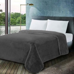 Κουβέρτα ΚΟΜΒΟΣ Βελουτέ 600gr Μονή 160x220 Chateua Grey