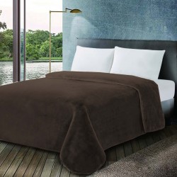 Κουβέρτα ΚΟΜΒΟΣ Βελουτέ 600gr Υπέρδιπλη 220x240 Coffee Quartz
