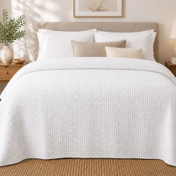 Κουβέρτα Πικέ Le Blanc Sanforized New Cotton Rich Μονή 170x250 White Κουβέρτα Πικέ Le Blanc Sanforized New Cotton Rich Μονή 170x250 White