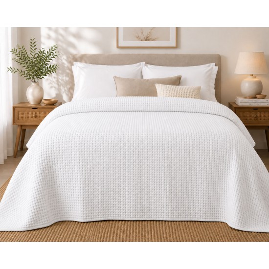 Κουβέρτα Πικέ Le Blanc Sanforized New Cotton Rich Υπέρδιπλη 230x250 White Κουβέρτα Πικέ Le Blanc Sanforized New Cotton Rich Υπέρδιπλη 230x250 White