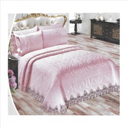 Κουβέρτα Νυφική Σετ 6 τεμαχίων 240x260 Luxury  Pink 