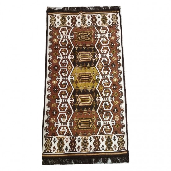 Χαλί  Δπλής όψης  80X150cm Έθνικ Καφέ Σχέδιο No-204