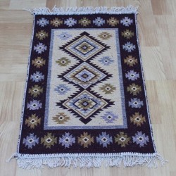 Χαλάκι Υφαντό Καφέ Ρόμβος Διπλής Όψεως 80x150
