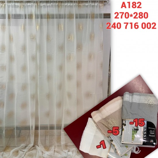 Ετοιμη Κουρτίνα Με Τρέσα Τεμάχιο 270Χ280cm A182 Ετοιμη Κουρτίνα Με Τρέσα Τεμάχιο 270Χ280cm A182