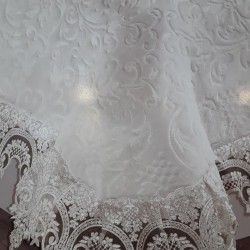 Κουβέρτα Νυφική Σετ 6 τεμαχίων 240x260 Ανάγλυφη με Δαντέλα Osmanli