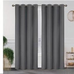 Ετοιμη Κουρτίνα  Με ΤρουκςΤεμάχιο 140Χ260cm  BLACK OUT Γκρι/  Ανοιχτό