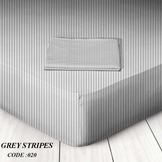 Μεμονωμένο Σεντόνι Μονό 160x250 Marwa 020 Grey Stripes 711605620 Μεμονωμένο Σεντόνι Μονό 160x250 Marwa 020 Grey Stripes 711605620