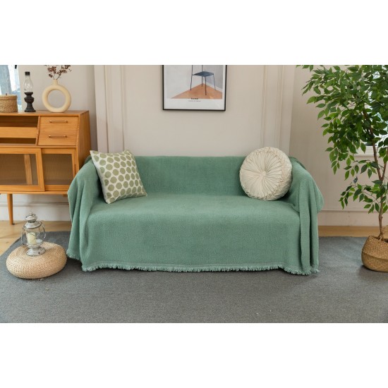 Ριχτάρι Τριθέσιου Καναπέ 180x280cm Chenille Με Κρόσια C 2-13 Menta
