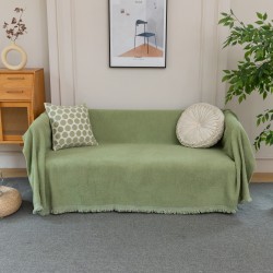 Ριχτάρι Πολυθρόνας Καναπέ 180x180cm Chenille Με Κρόσια C 2-5 Πράσινο