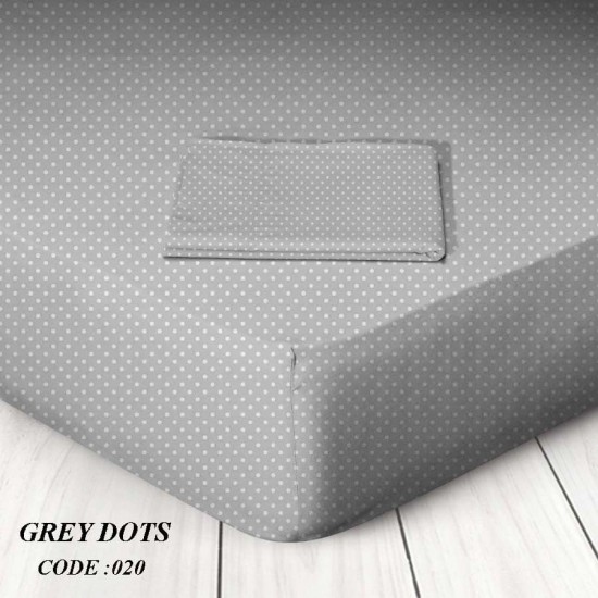 Μεμονωμένο Σεντόνι King Size 180 x 200+30 Marwa 020 Πουά Γκρι Μεμονωμένο Σεντόνι King Size 180 x 200+30 Marwa 020 Πουά Γκρι
